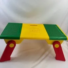 Lego Vintage 1994 Foldable Plastic Table and Storage Bin