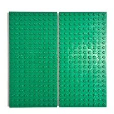 LEGO Vintage Green Thick Base Plate 10 x 20 Studs Replacement Part Lot of 2