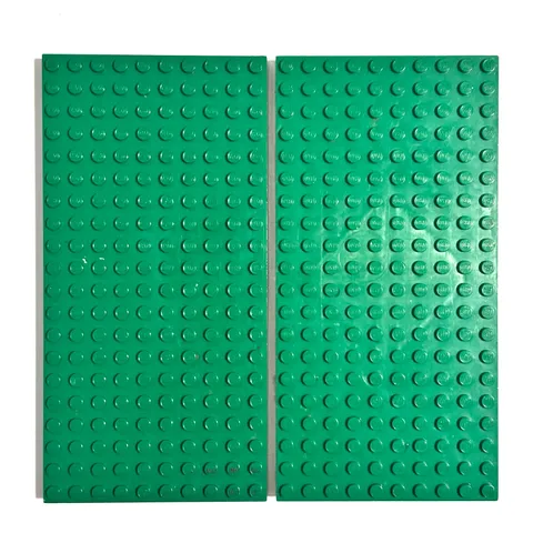 LEGO Vintage Green Thick Base Plate 10 x 20 Studs Replacement Part Lot of 2