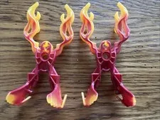 LEGO 64265pb01 Bionicle Weapon Fire Claw with Marbled Trans-Orange Pattern 2pcs