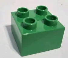 LEGO 3437 Bright Green Duplo, Brick 2 x 2 (x1)