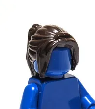 Lego - Minifigure Hair - Dark Brown, Long Hair Ponytail, Bangs