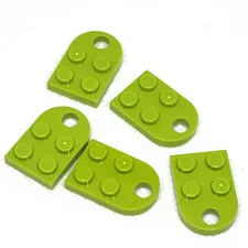LEGO Parts - Lime Green Plate, Modified 2 x 3 with Hole - No 3176 - QTY 5