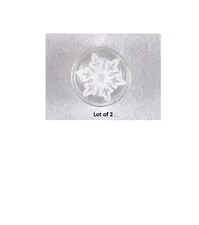 NEW Lego Round 1 x 1 Tile with White Snowflake with 6 Points Pattern Lot of 2
