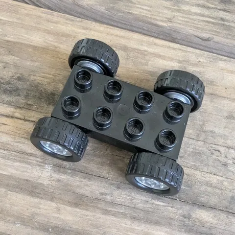 LEGO Black Plastic Vehicle Chassis Base w/ 4 Wheels 1pc Vehicles (2012)