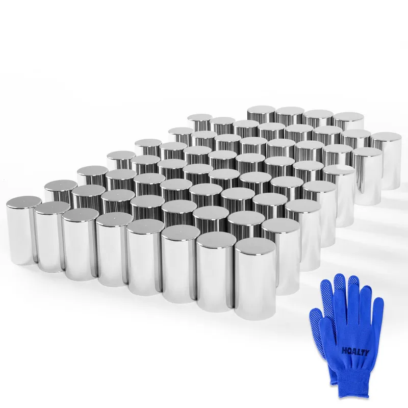 Hqalty 60Pcs Lug Nut Covers 33Mm Cylinder Nut Covers Abs Chrome Plastic