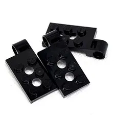 LEGO Parts - Black Hinge Plate 2 x 4 Pin Hole 2 Holes - No 43045 - QTY 3