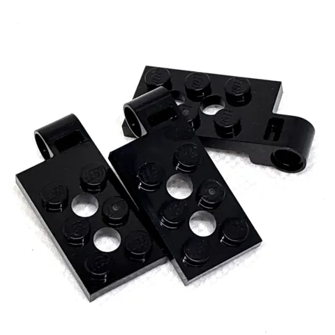 LEGO Parts - Black Hinge Plate 2 x 4 Pin Hole 2 Holes - No 43045 - QTY 3