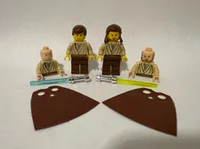 LEGO Star Wars Obi-Wan Kenobi & Qui-Gon Jinn sw0069 sw0027 7203 7204 FLESH TCS