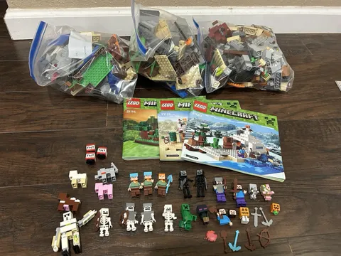 LEGO Minecraft Lot Of 3 INCOMPLETE Sets 21115 21120 21120 Mini Figs Manuals