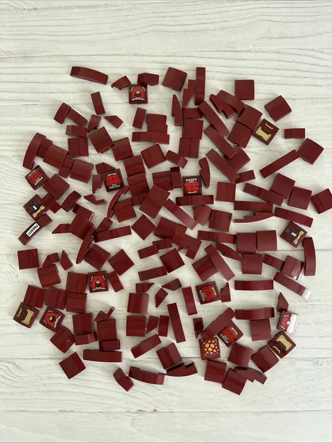 LEGO LOT DARK RED 155 PCS 2X2 1X2 1X4 BRICK SLOPE CURVE VARIETY BUILDING PIECES