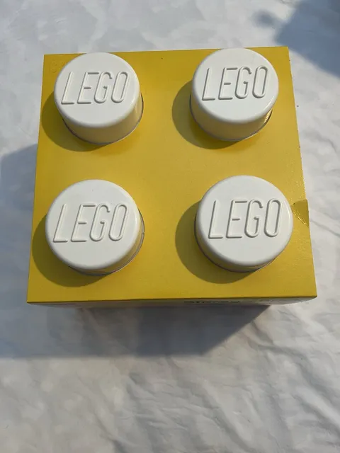 Lego Storage Case, White Brick Cube Stackable 4 Stud Box Container 9x9x7