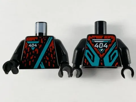 LEGO® Part 973pb3770c01 - Torso Robe, Dark Turquoise Hem White '404'