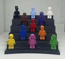 3-D Printed Lego Stand With Multiple Layers And Heel Savers Holds 25 Figs