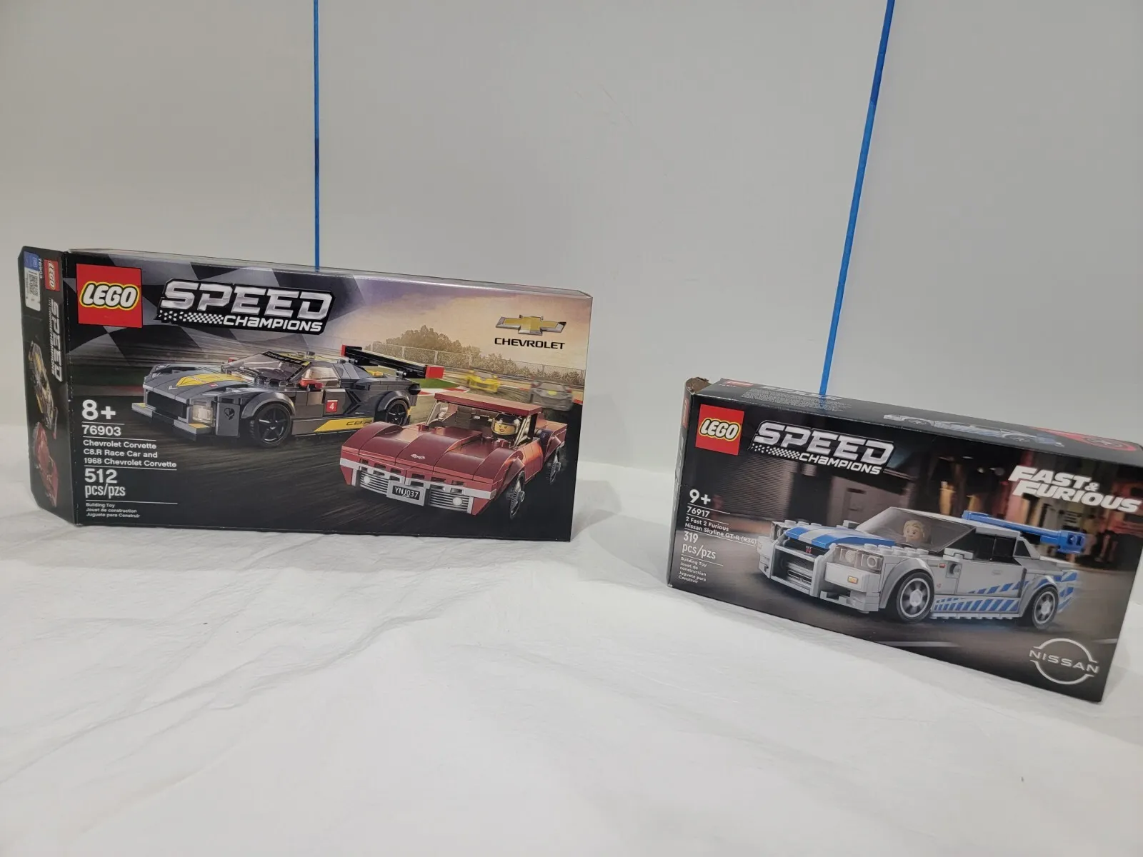 Lot of 2 EMPTY LEGO BOXES Chevy Corvette Race Car 1968 2 Fast 2 Furious GTR