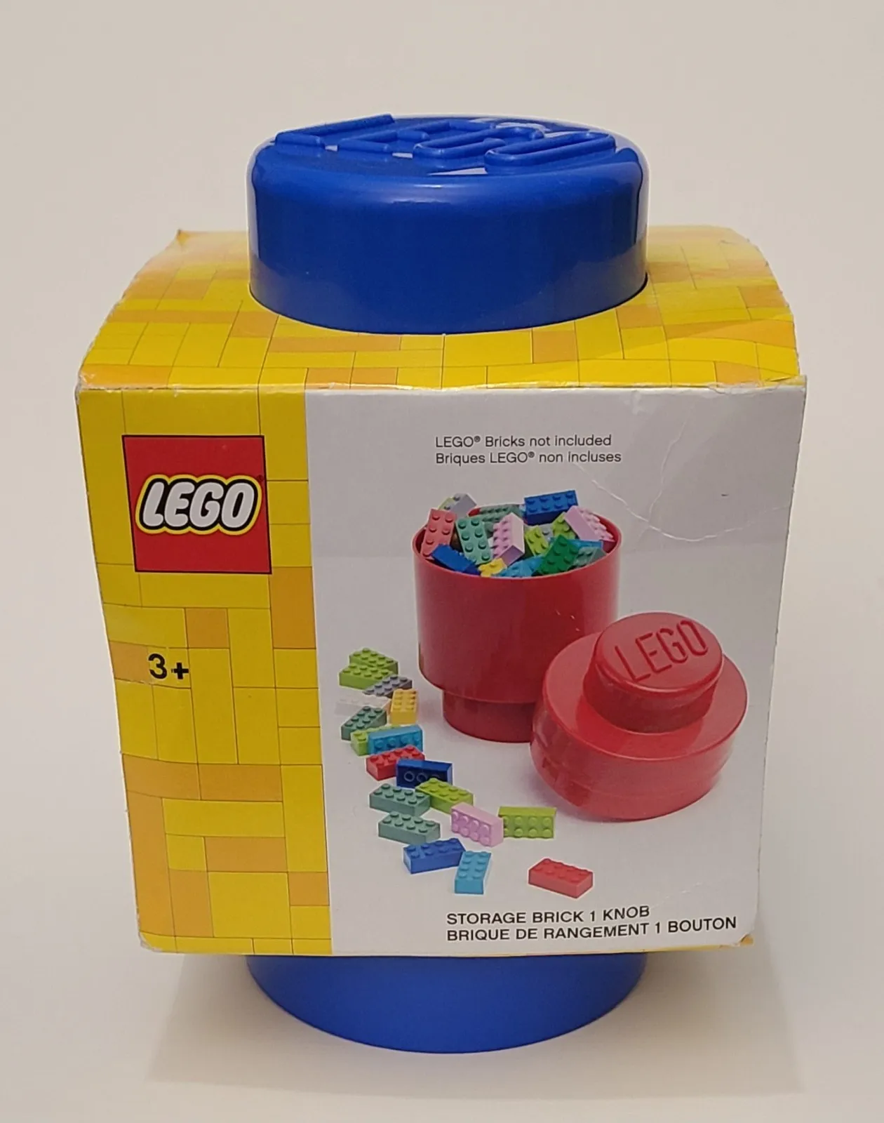 LEGO Round Storage Brick 1 Knob Stud Blue Organizer Tub Single New