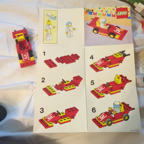 Vintage 1988 Lego Town #1612 Victory Racer 100% Complete with Instructions