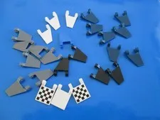 LEGO BULK LOT OF 25  22 2X2 TRAPEZOID FLAG #44676 3 SQUARE MIXED COLORS