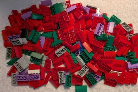 Lego Lot : Slope 45 2 x 4 AND Slope 33 3 x 4: Multicolor: 1 Pound 2 OZ. See Pics