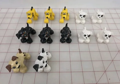 12 Lego Duplo Animals & Pets - Dogs. Pugs Dalmations Pluto