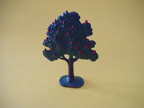 LEGO Vintage Flat Painted Fruit Tree w/apples solid base FTFruitA 700.0-1