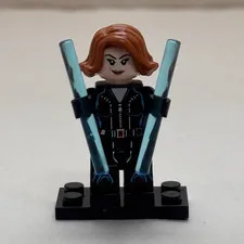 LEGO Marvel Super Heroes Black Widow Minifigure with 2 Blue Batons; 2016