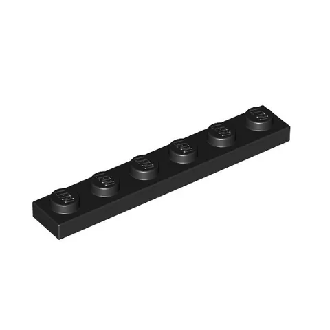 Lego Brick Part 10x Black 1x6 Studded Plate Thin Tile - {366626} 3666 - NEW