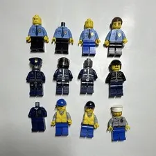 LEGO Random Police Officer Minifigure Lot 12 Mixed Figures Parts & Accessories 
