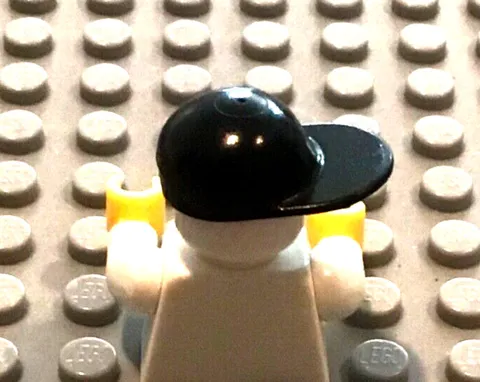  LEGO Town City Boy Girl Minifig Classic Black  BASEBALL CAP Hat Straight Bill 