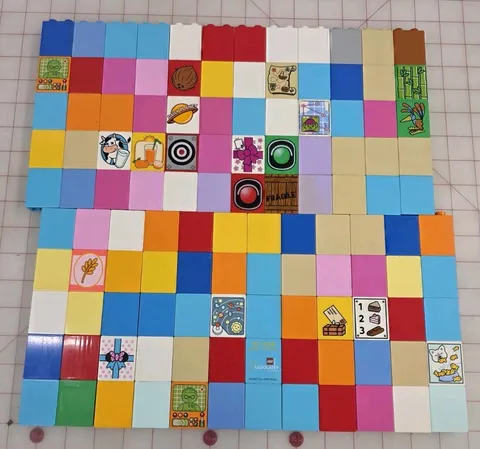 Duplo Lot Of 120 2x1x2 Printed Pieces Mixed Assorted 2 X 1 X 2 AU02d