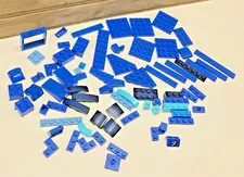 Mixed Lot of 74 LEGO Loose Parts Pieces 5 Different Tones Blue