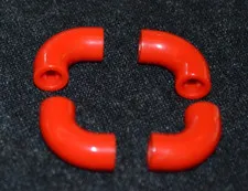 (4) 2x2 RED Rounded Corner Cylinder / Pipe Bricks ~ NEW Lego Parts