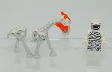LEGO Skeleton White Horse & Mummy Minifigure Glow In Dark 59228 mof001 Set 9462