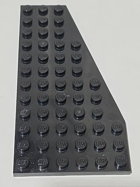 LEGO Plate Black ● 12 X 6 Wedge Plate Right with Cut Corner ● 30356 ● QTY 1