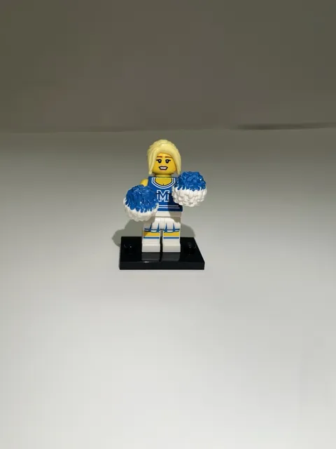 LEGO Cheerleader Blue Minifigure with Pom Poms Series 1 8683