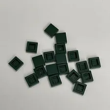 Lego 3070 Dark Green Replacement Add-on Pieces Parts Lot of 19