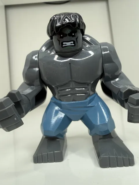 Big Fig Grey Hulk Marvel Custom Minifigure Large Lego Compatible 