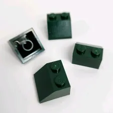 LEGO Parts 3039 Dark Green Slope 45 2 x 2. QTY 4.