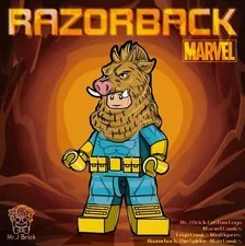 CUSTOM LEGO RAZORBACK MINIFIGURE MARVEL MR J