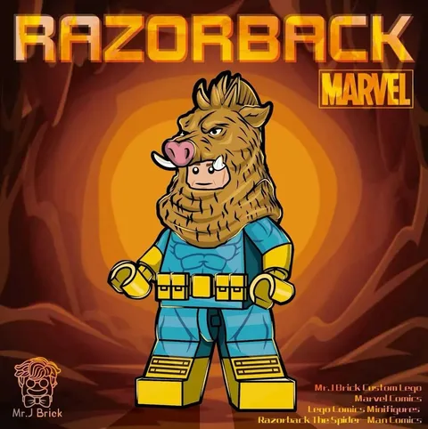 CUSTOM LEGO RAZORBACK MINIFIGURE MARVEL MR J