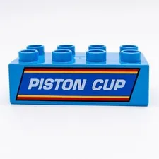 LEGO DUPLO Theme Brick Disney Cars Piston Cup Race 2x4 Azure Blue 10857 3011pb045