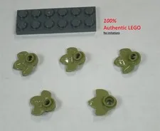 LEGO NEW 1x1 Olive Green Plate Plant 3 Leaves (5x) 6398008 Brick 32607