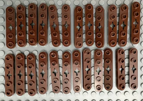 LEGO 24-piece Technic 1 x 5, Reddish Brown Plate 4 Stud Axle Hole FREE SHIPPING