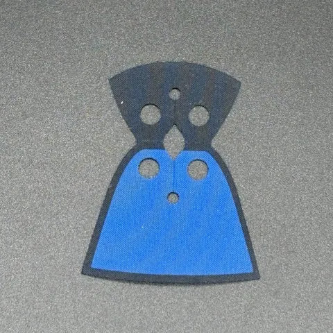 LEGO Minifig Cape Rounded Bottom and Round Collar, Blue on One Side of Cape