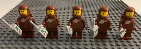 LEGO 71037 CMF Series 24 Brown Astronaut Space Man Minifigures Lot Of 5