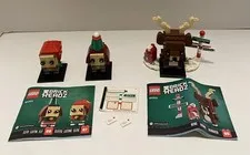 Lego 40353 BrickHeadz Reindeer Elf & Elfie with Instructions missing 2 stickers