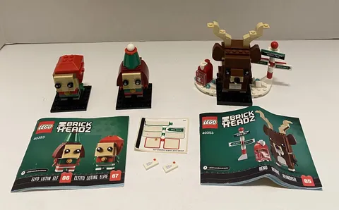 Lego 40353 BrickHeadz Reindeer Elf & Elfie with Instructions missing 2 stickers