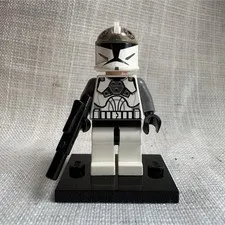 LEGO Clone Trooper Gunner Minifigure - sw0221 (w/ blaster & display stand)