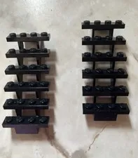 Lego Lot of 2 Black Sets Steps Stairs 30134 7 x 4 x 6 Building Parts Pieces