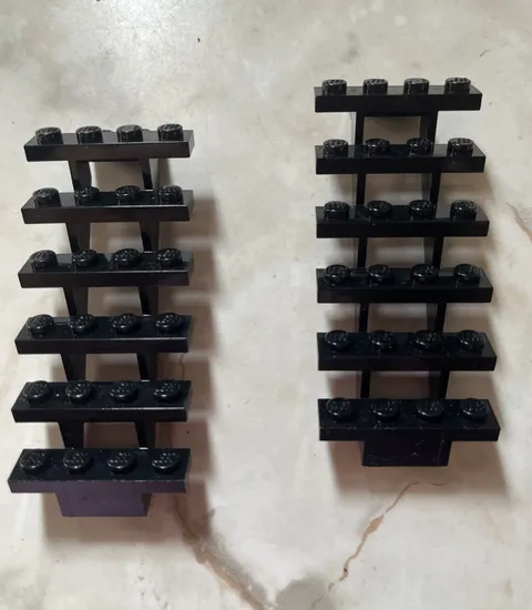 Lego Lot of 2 Black Sets Steps Stairs 30134 7 x 4 x 6 Building Parts Pieces